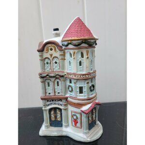 Christmas Village Porcelain House Building Hawkin's Emporium Holiday Village Noe